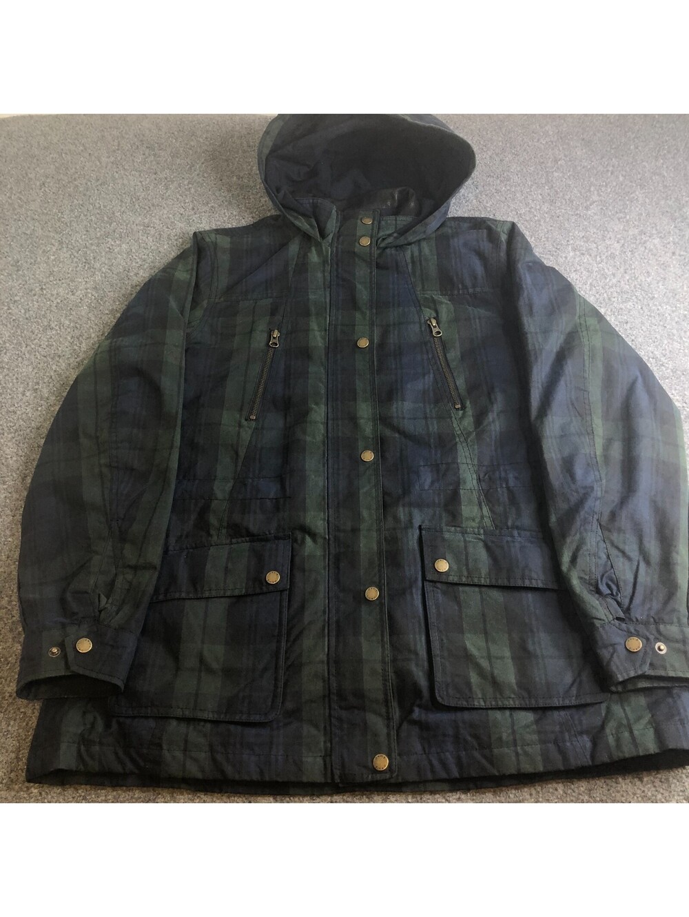 Orvis Jacket Mens XL Black Watch Waxed Barn Chore Field Canvas Hunting Full Zip